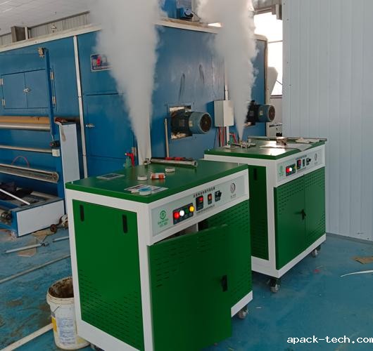 2台48kw电加热蒸汽发生器助力衣物烘干